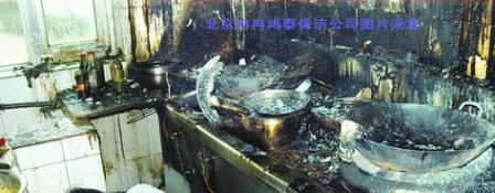 廚房火災(zāi)后現(xiàn)場(chǎng)